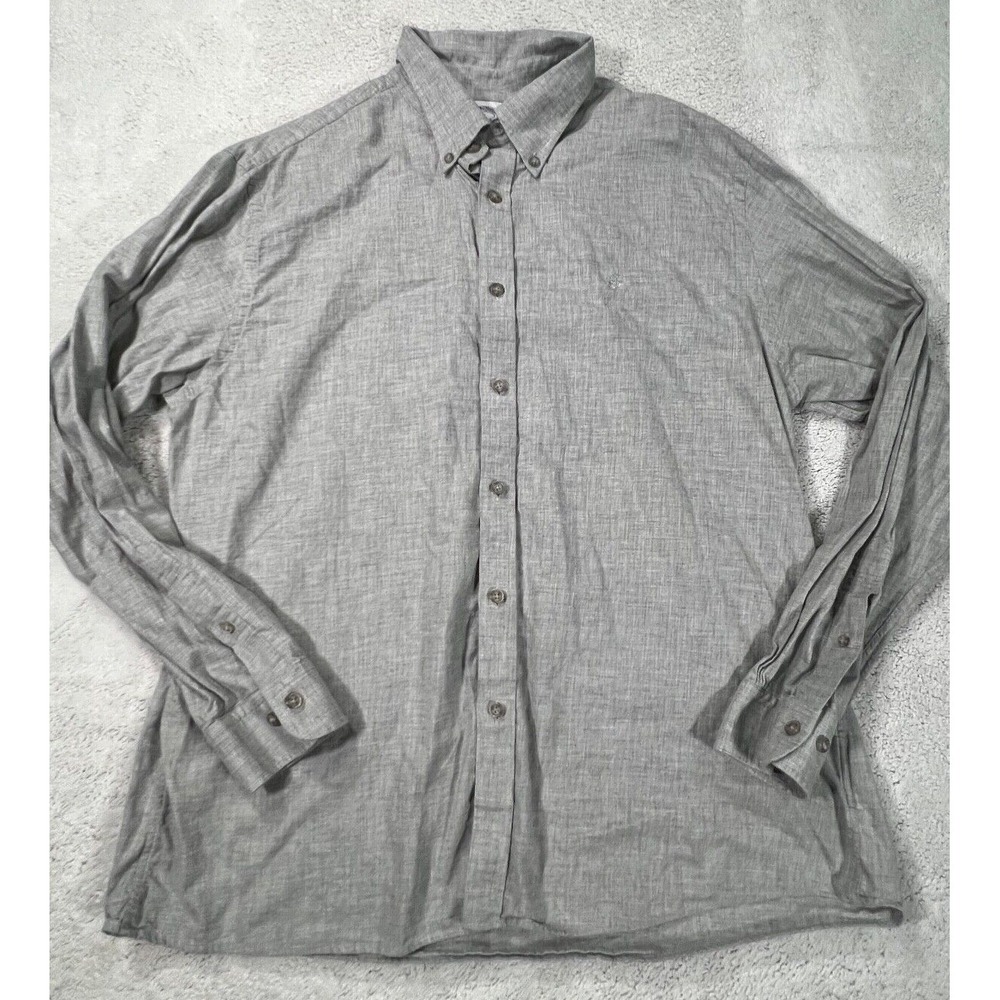 Brooks Brothers Shirt Mens XL Gray Regent Fit 100% Cotton Casual Button Up